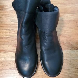 John Fleuvog leather ankle boots, size 9, black